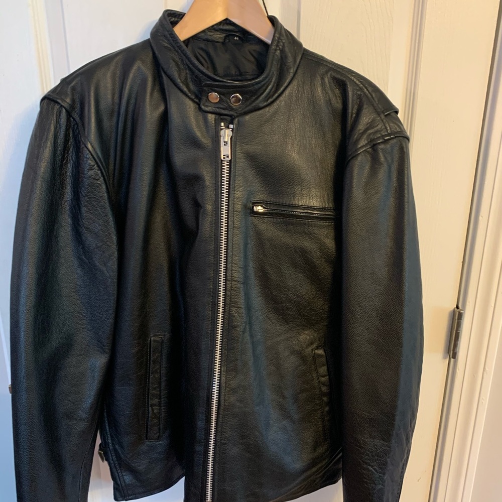 Leather motorcycle jacket
